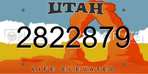 2822879 Utah License Plate