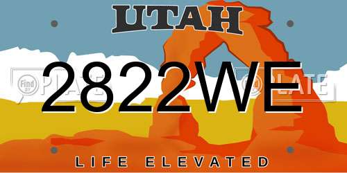 2822WE Utah License Plate