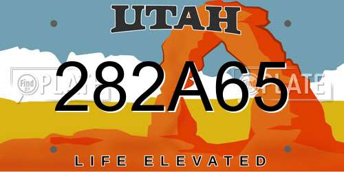 282A65 Utah License Plate