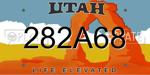 282A68 Utah License Plate