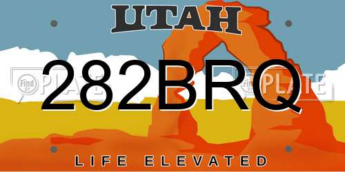 282BRQ Utah License Plate