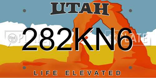 282KN6 Utah License Plate