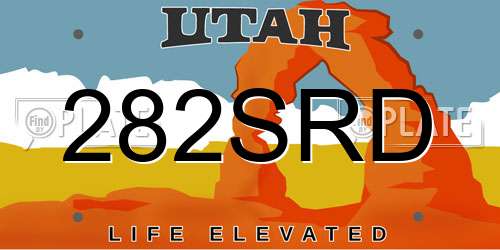 282SRD Utah License Plate