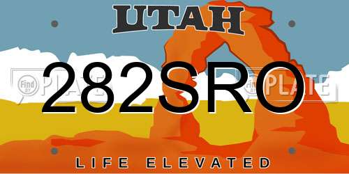 282SRO Utah License Plate