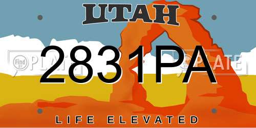 2831PA Utah License Plate