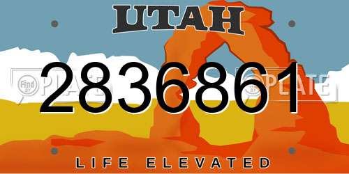 2836861 Utah License Plate