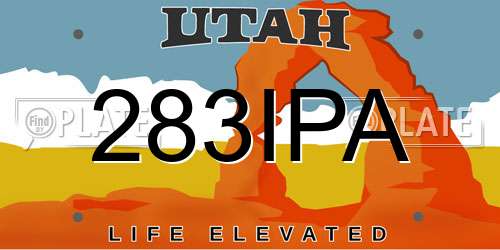 283IPA Utah License Plate