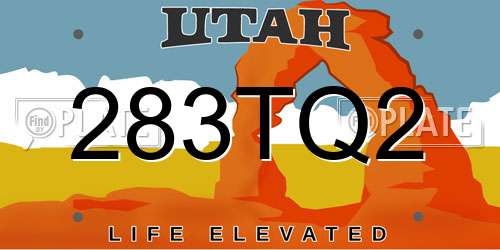 283TQ2 Utah License Plate