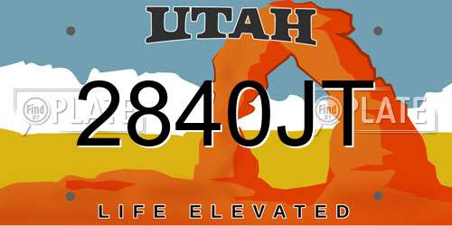 2840JT Utah License Plate