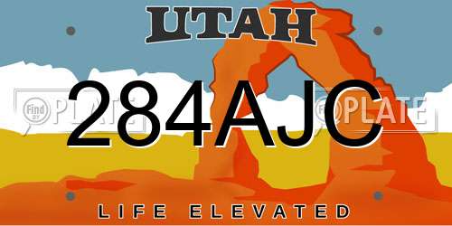 284AJC Utah License Plate