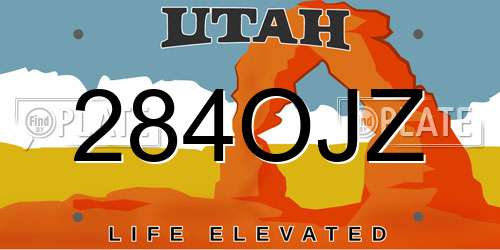 284OJZ Utah License Plate