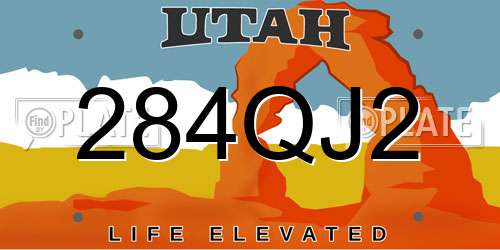 284QJ2 Utah License Plate