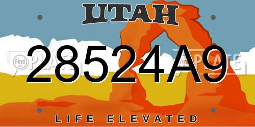 28524A9 Utah License Plate