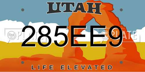 285EE9 Utah License Plate