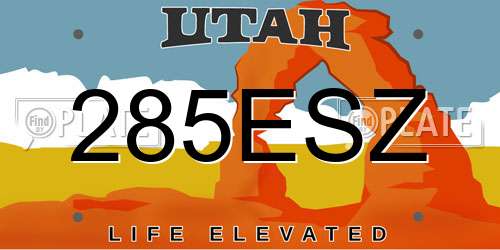 285ESZ Utah License Plate