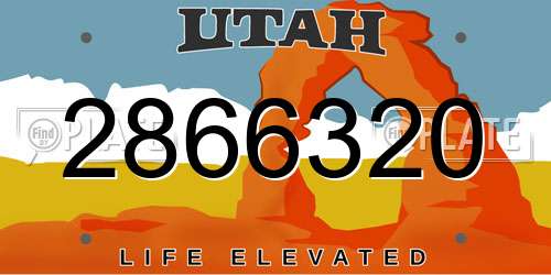 2866320 Utah License Plate