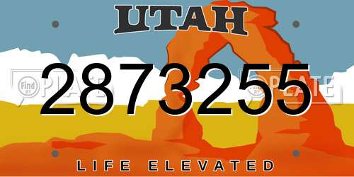 2873255 Utah License Plate