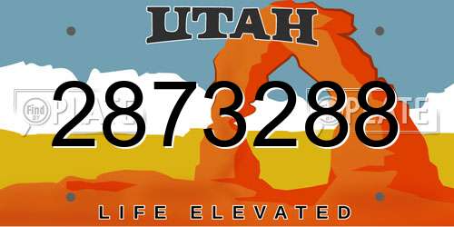 2873288 Utah License Plate