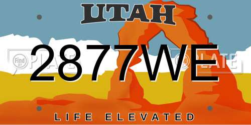 2877WE Utah License Plate