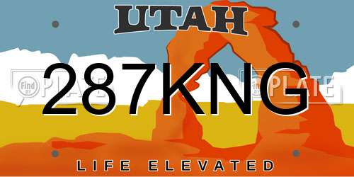 287KNG Utah License Plate