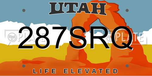 287SRQ Utah License Plate
