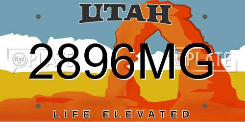 2896MG Utah License Plate