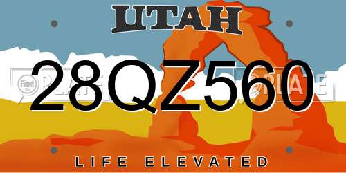 28QZ560 Utah License Plate