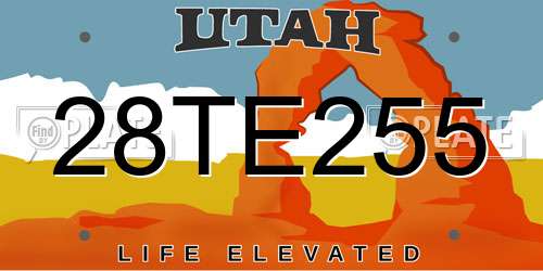 28TE255 Utah License Plate