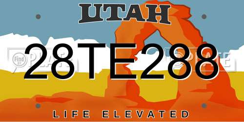 28TE288 Utah License Plate