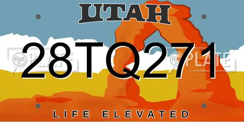 28TQ271 Utah License Plate