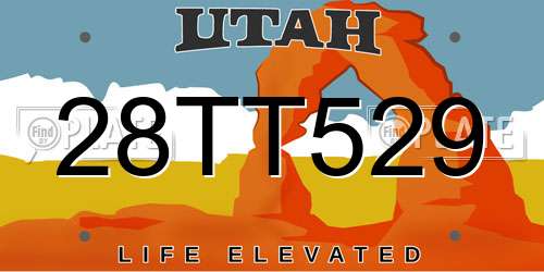 28TT529 Utah License Plate