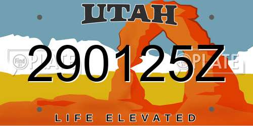 290125Z Utah License Plate