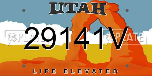 29141V Utah License Plate