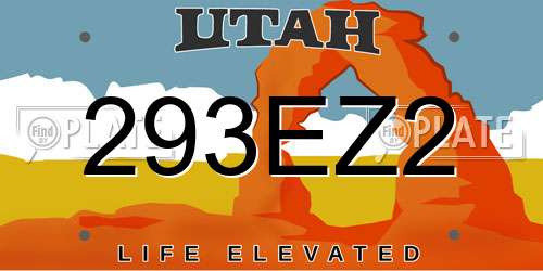 293EZ2 Utah License Plate