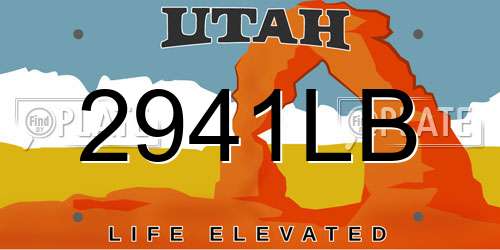 2941LB Utah License Plate