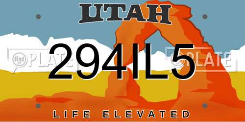 294IL5 Utah License Plate