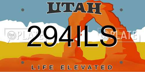 294ILS Utah License Plate