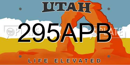 295APB Utah License Plate