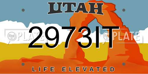 2973IT Utah License Plate