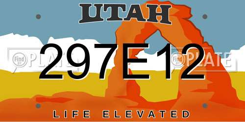 297E12 Utah License Plate