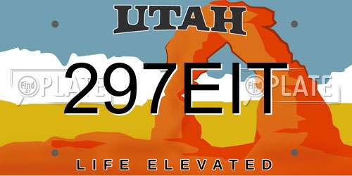 297EIT Utah License Plate