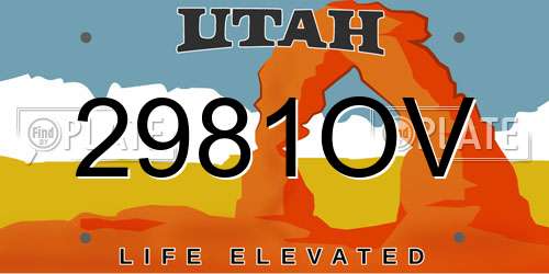 2981OV Utah License Plate