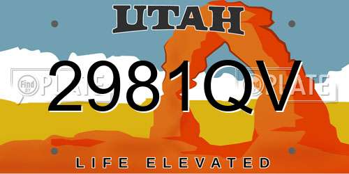 2981QV Utah License Plate