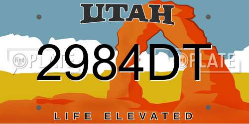 2984DT Utah License Plate