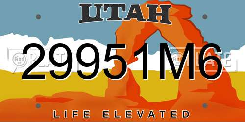 29951M6 Utah License Plate