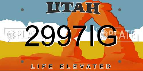 2997IG Utah License Plate