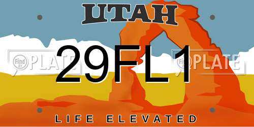 29FL1 Utah License Plate