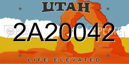 2A20042 Utah License Plate
