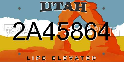 2A45864 Utah License Plate