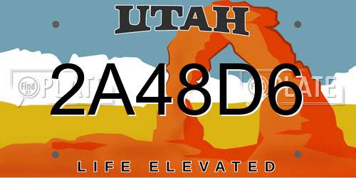 2A48D6 Utah License Plate